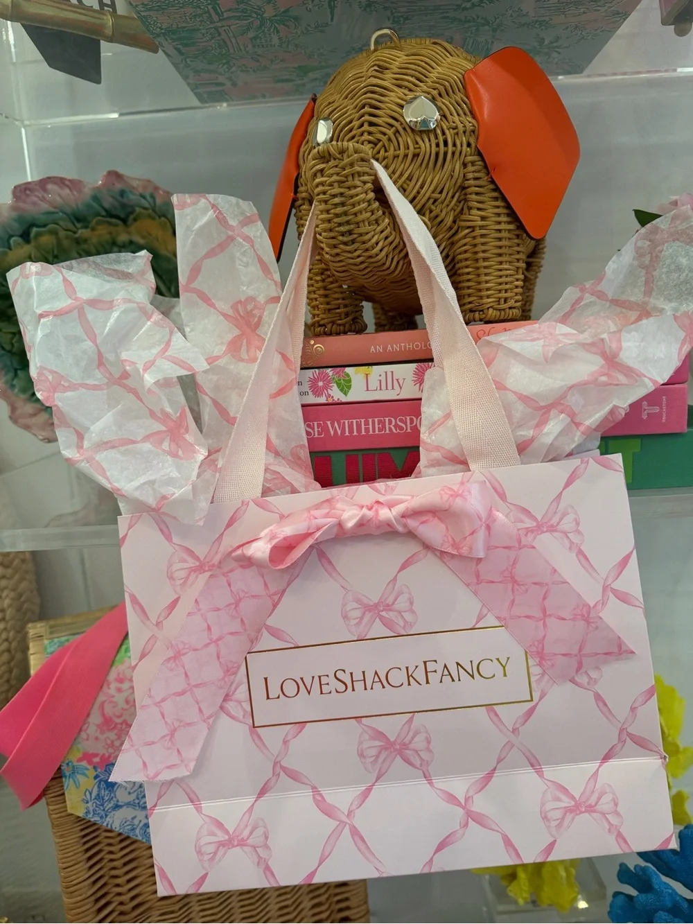 LoveShackFancy “Pink Peppermint” Shopping Tote